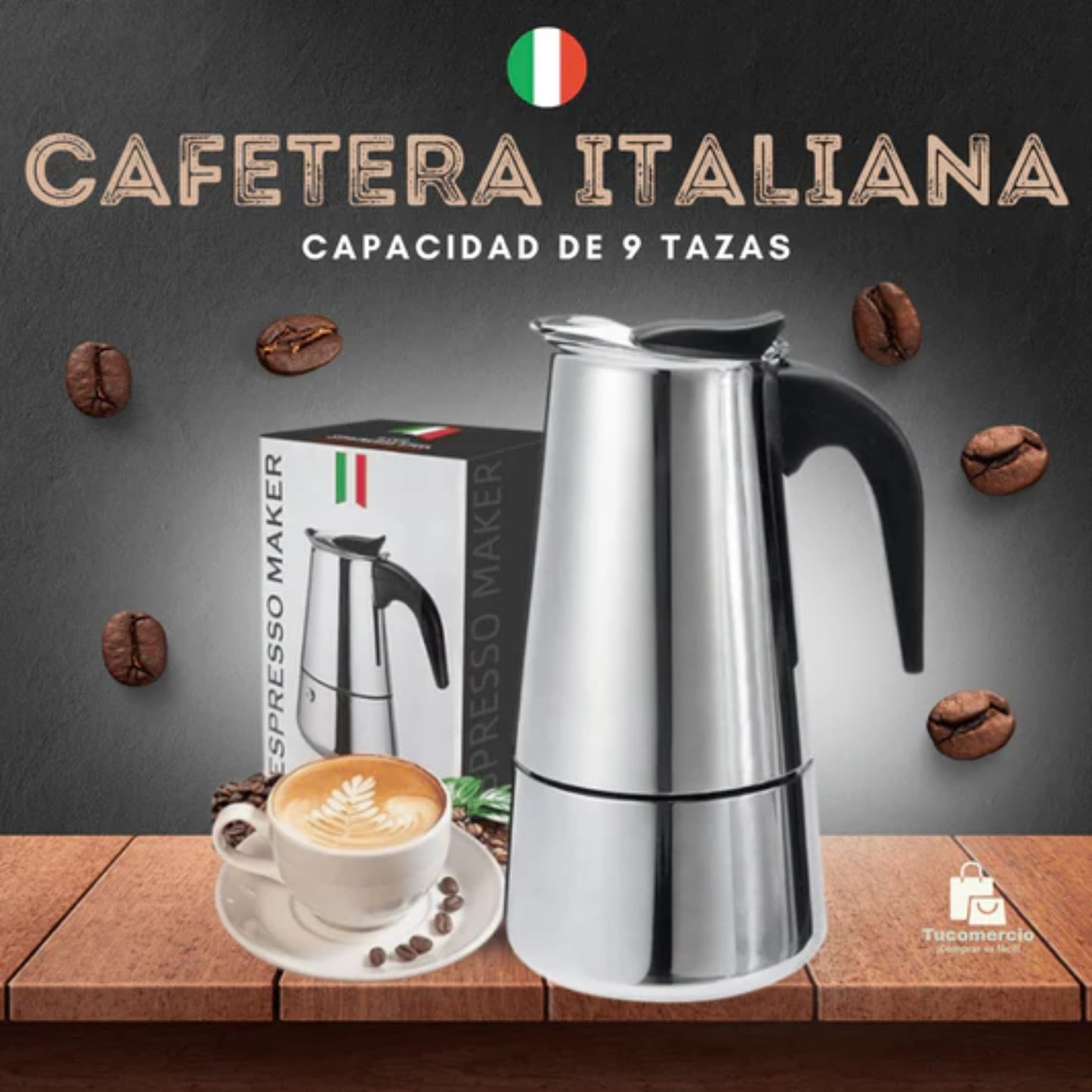 Cafetera Italiana Espresso Maker 9Cup