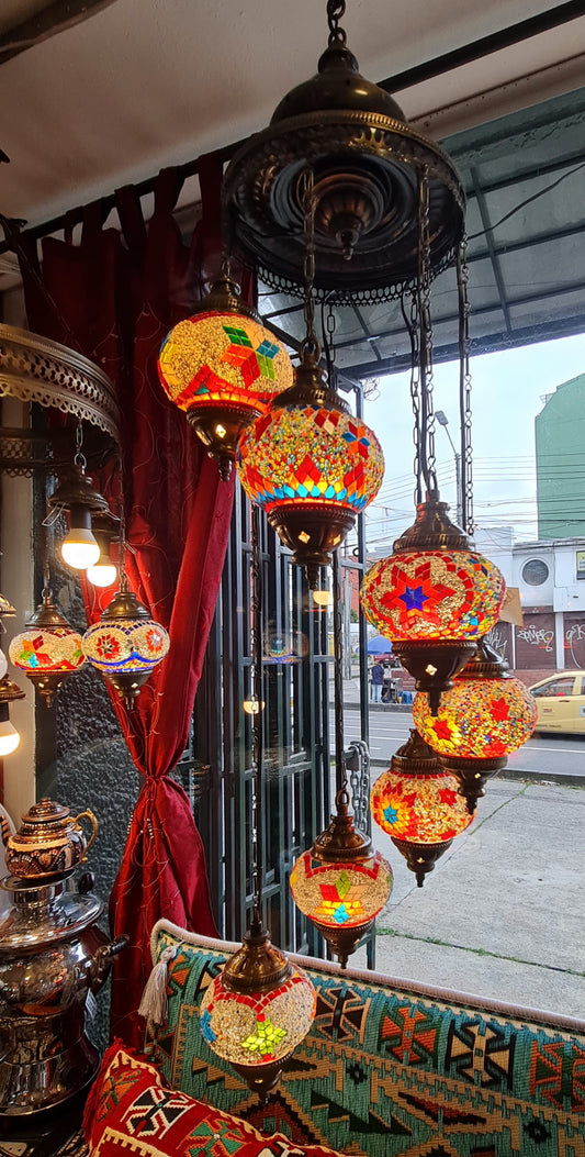 Lámpara Turca 7 Tazas Espiral