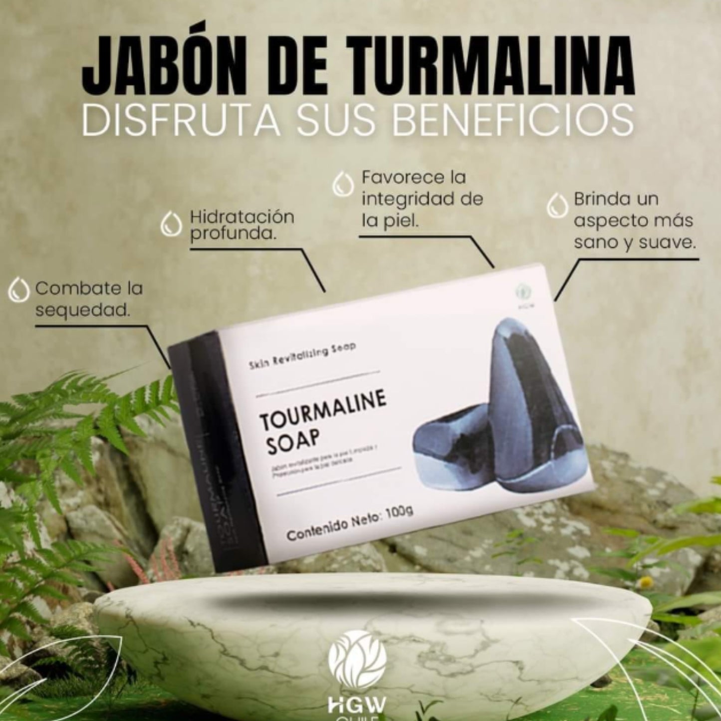 Kit de Turmalina jabón + crema dental + cepillo ecológico GRATIS
