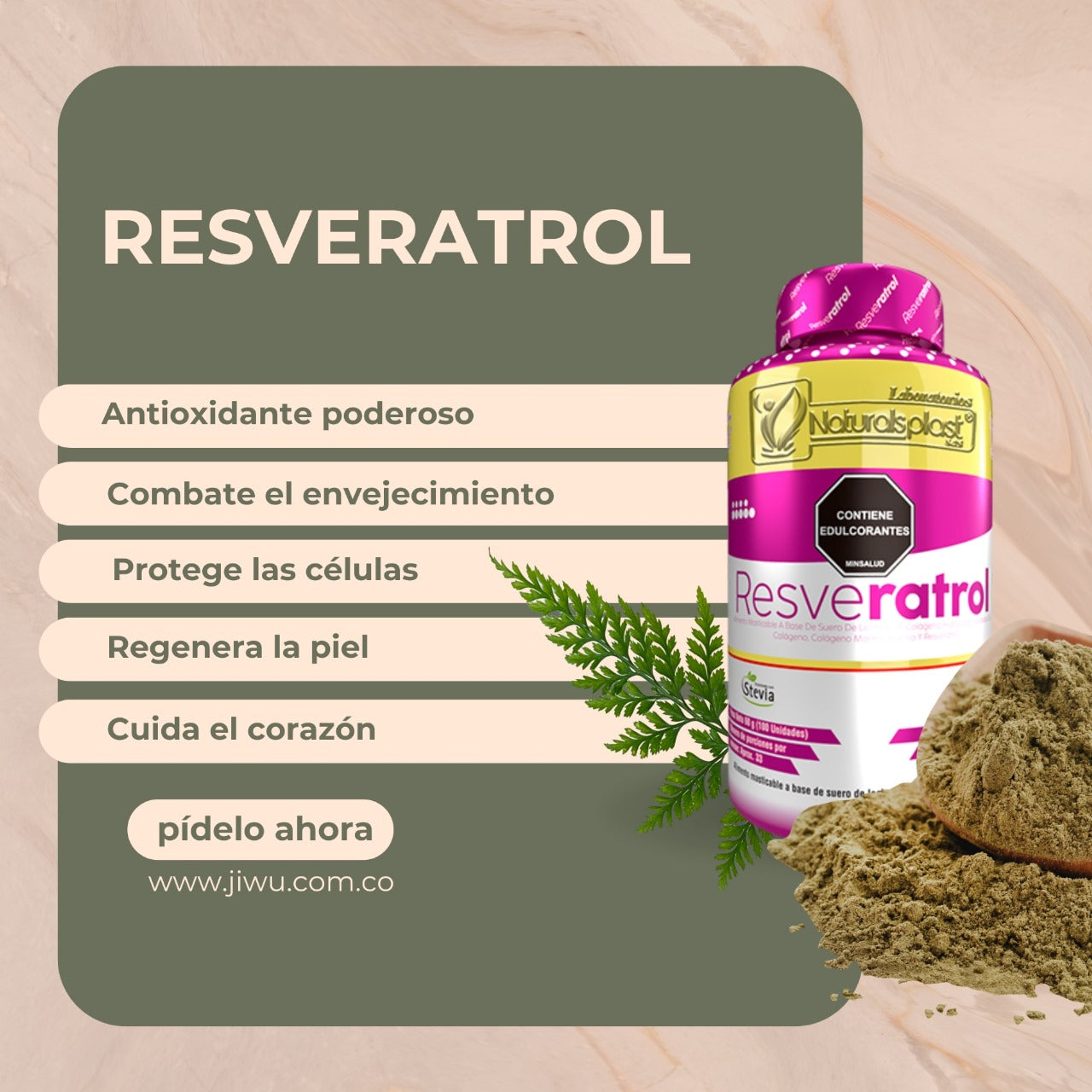 Pack paga 2 lleva 3 NAD+ COLAGENO MARINO + RESVERATROL