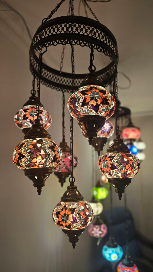 Lámpara Turca 7 tazas Cascada