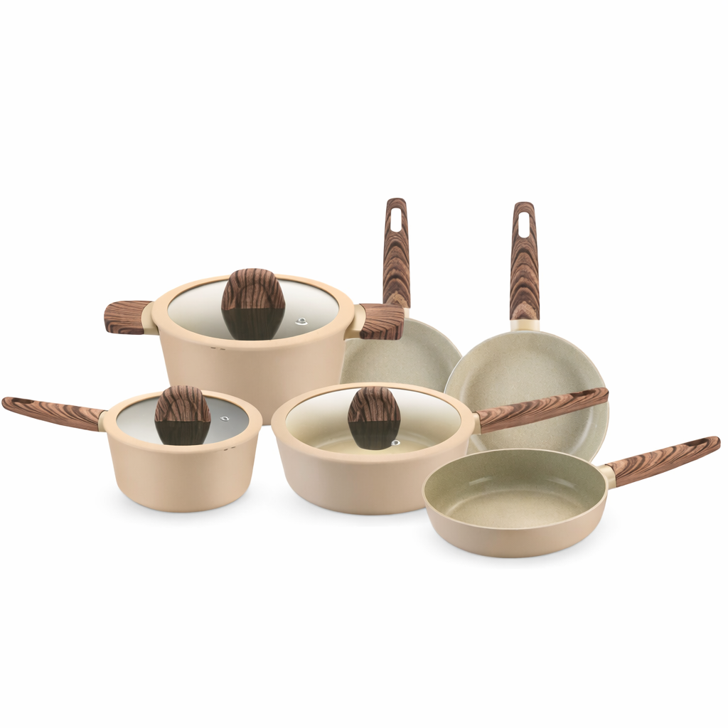 Juego De Ollas 9 Pzs Antiadherente Schaffhausen Mármol