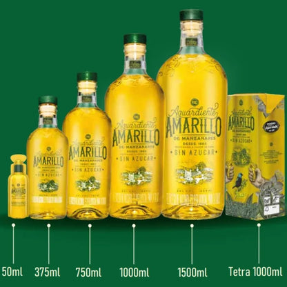 Aguardiente Amarillo De Manzanarez TRIO 1500ml c/u
