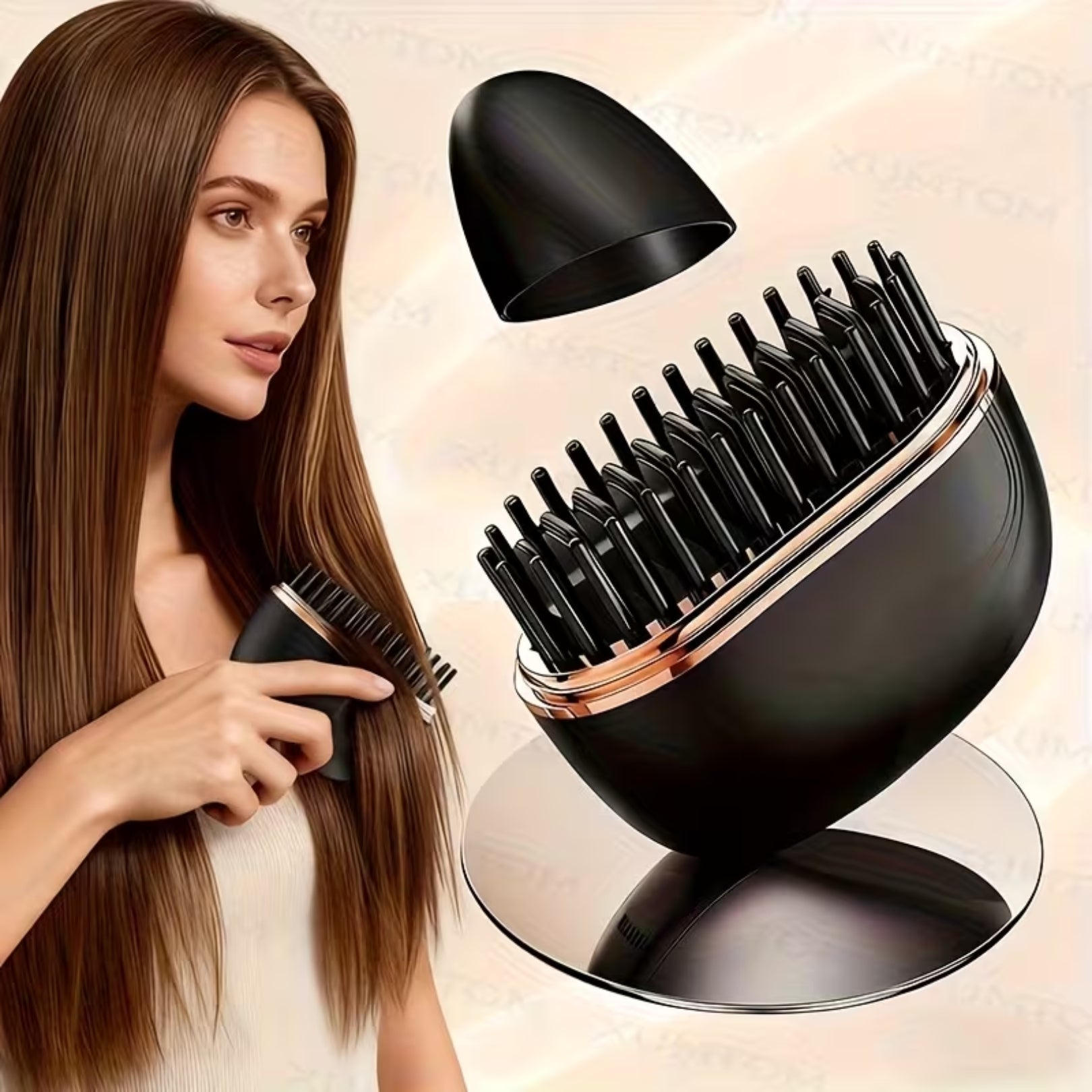 Cepillo Alisador Inalámbrico Recargable USB Peine Térmico para Alisar y Moldear el Cabello