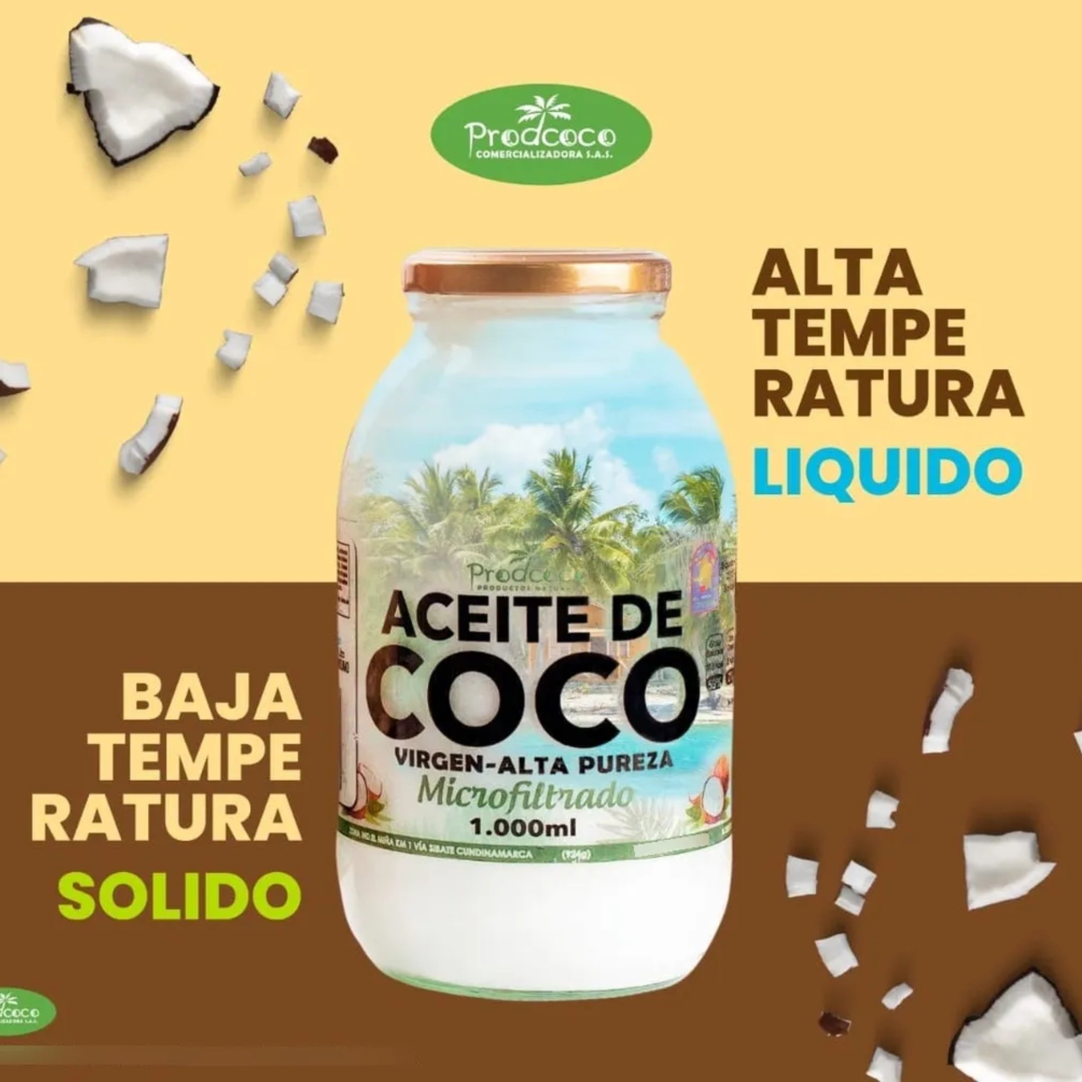 Aceite De Coco 1  Litro  (1.000 ml)  100% Natural