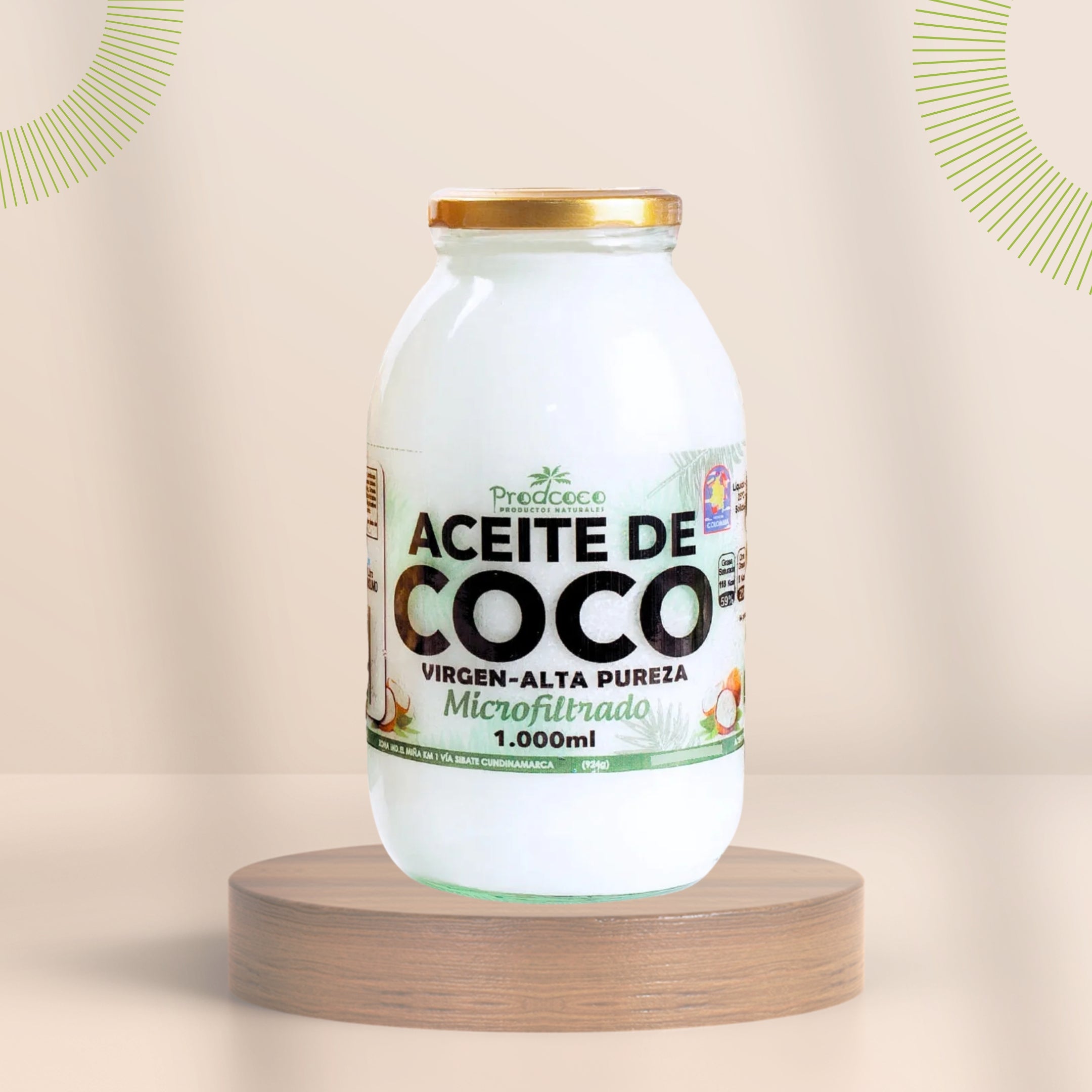 Aceite De Coco 1  Litro  (1.000 ml)  100% Natural