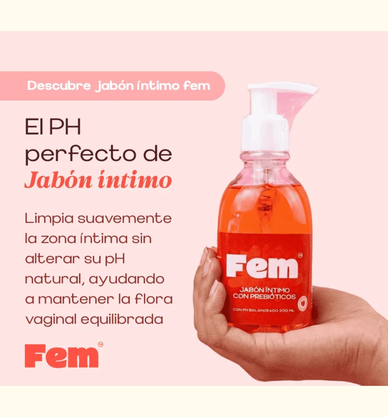 Fem Jabón Íntimo con Prebióticos – Cuidado Diario con pH Balanceado