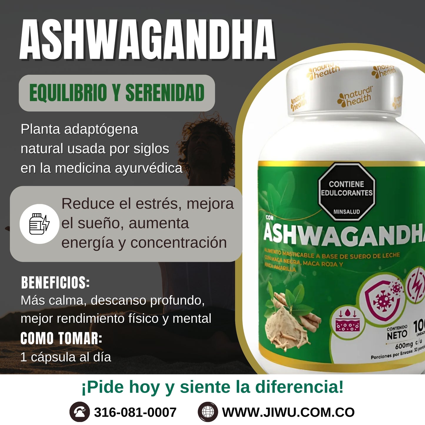 Pack Aswagandha - Nad+Resveratrol -  Citrato y Cloruro4en1