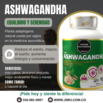Pack Aswagandha - Nad+Resveratrol -  Citrato y Cloruro4en1