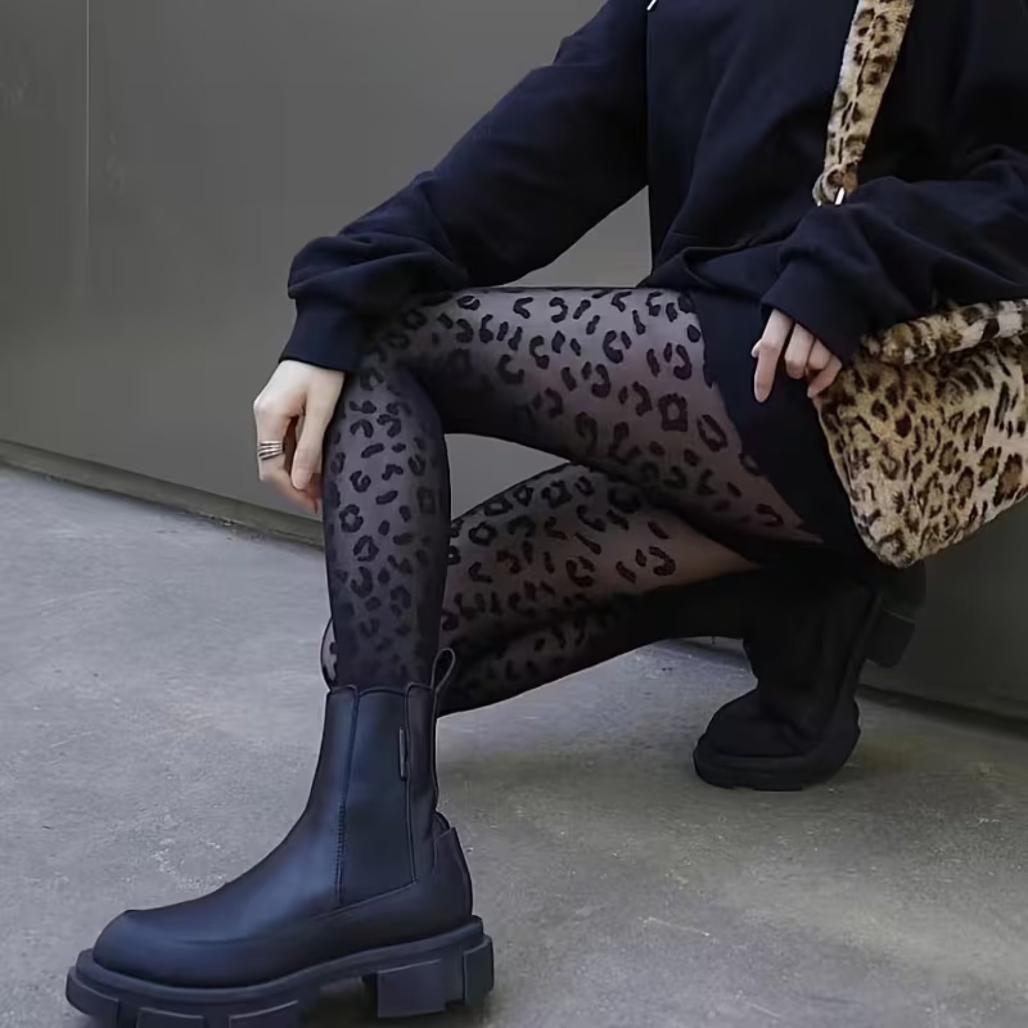 Pantimedia Animal Print para Mujer con Estampado Leopardo Elegante