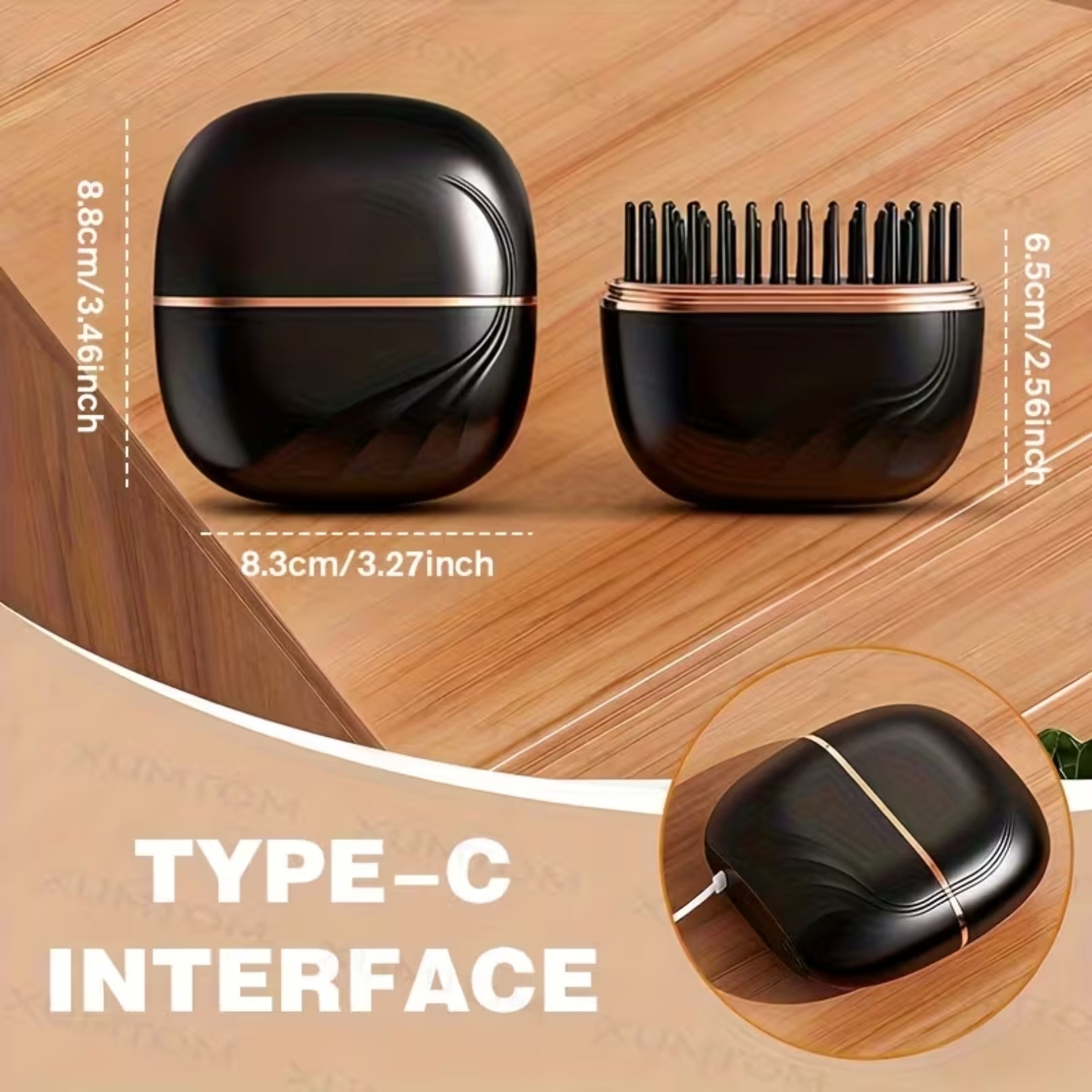 Cepillo Alisador Inalámbrico Recargable USB Peine Térmico para Alisar y Moldear el Cabello