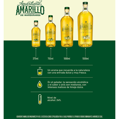 Aguardiente Amarillo De Manzanarez TRIO 1500ml c/u