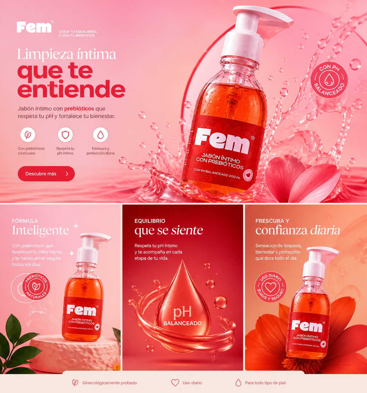 Fem Jabón Íntimo con Prebióticos – Cuidado Diario con pH Balanceado