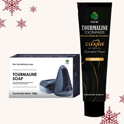 Kit de Turmalina jabón + crema dental + cepillo ecológico GRATIS