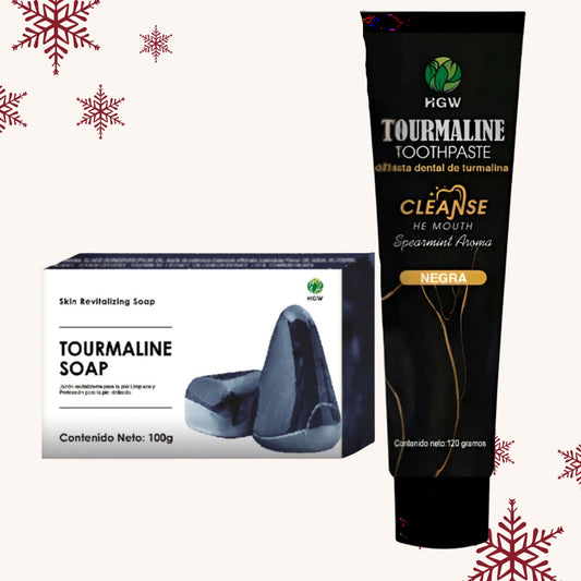 Kit de Turmalina jabón + crema dental + cepillo ecológico GRATIS