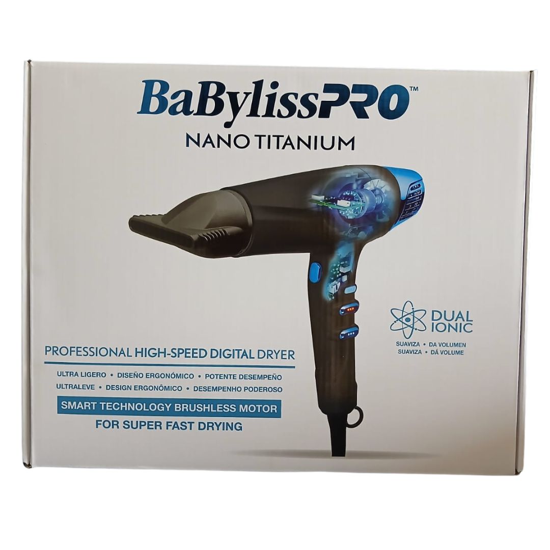 BABYLISSPRO NANO TITANIUM  PROFESIONAL HIGH -SPEDD DIGITAL DRYER