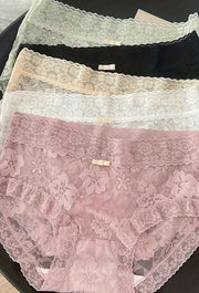 Panty de Encaje Floral Tiro Alto De 5 piezas