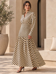 Vestido Largo Elegante De Rayas
