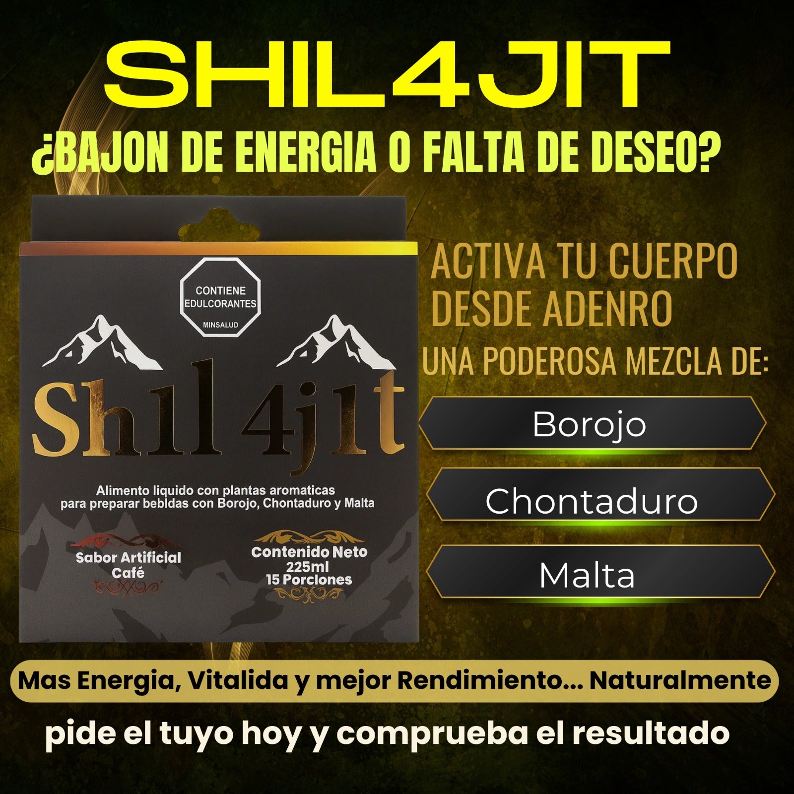 Energizante Shil4jit Sabor a Cafe Caja x15 SACHETS