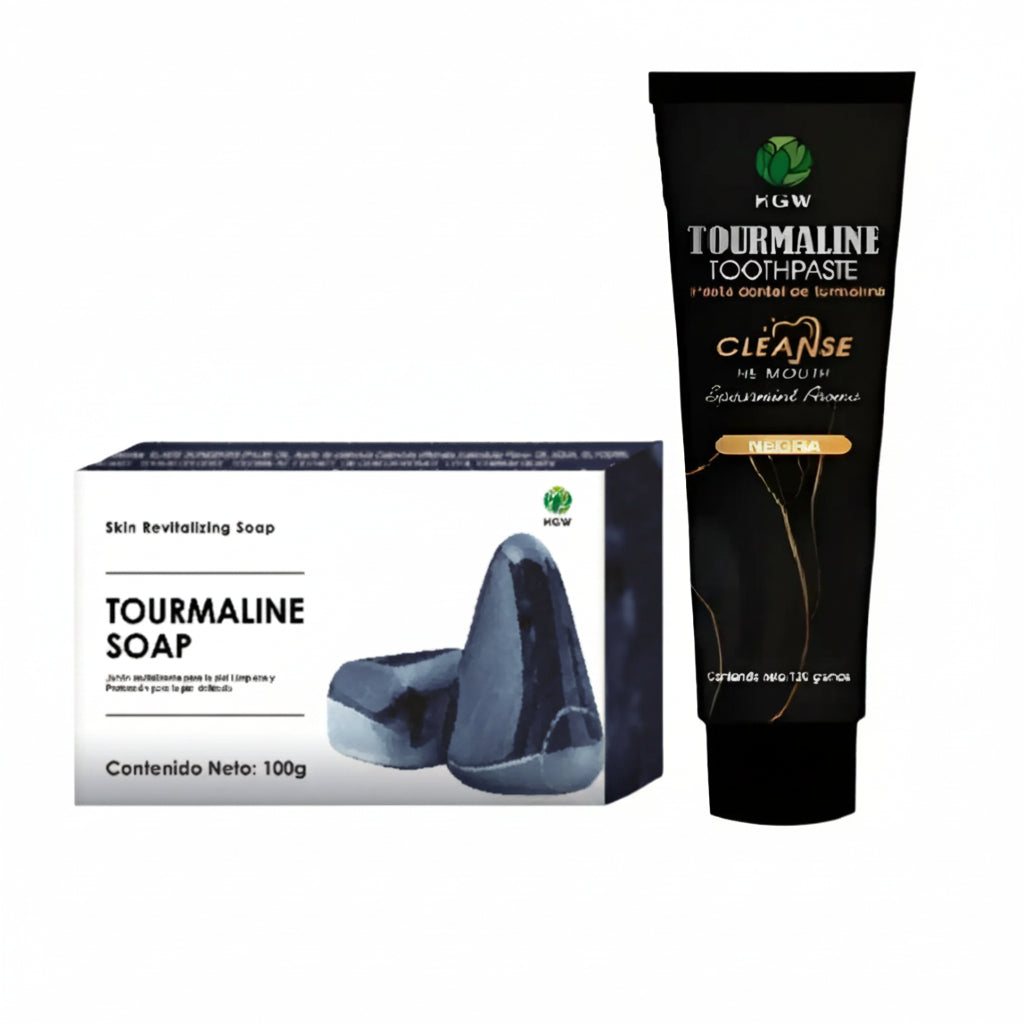 Kit de Turmalina jabón + crema dental + cepillo ecológico GRATIS